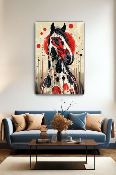 KanvasSepeti Pictură murală elegantă pe pânză cu cal - Decor pentru casă, hol...