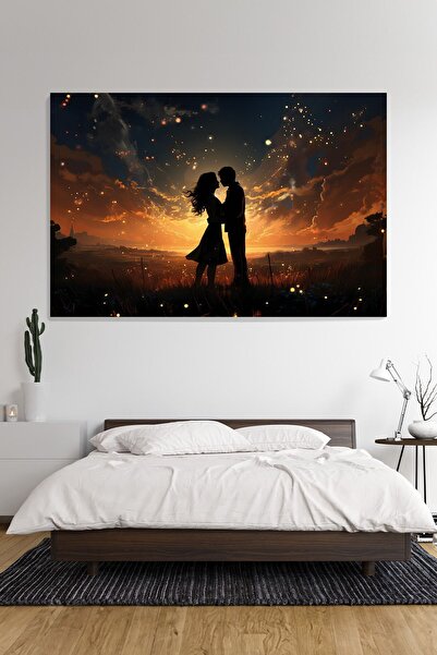 KanvasSepeti Thriving Hearts - Canvas Wall Art Oil Painting Textured Canvas P...