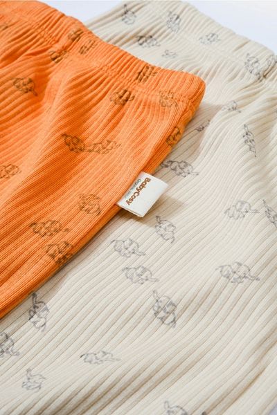 BabyCosy Organic Modal Elephant Printed 2-Piece Trousers with Booties