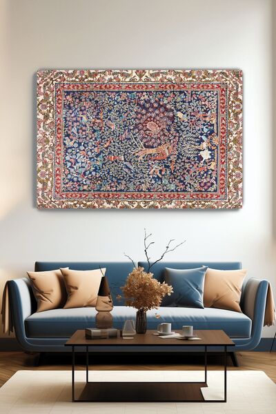 KanvasSepeti Pictură murală vintage cu motiv etnic - Tablou decorativ pe pânz...