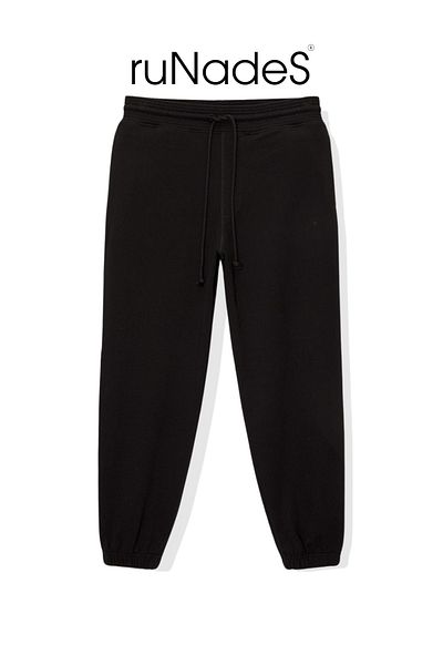 ruNadeS Unisex Basic Relax Fit Black Jogger Sweatpants