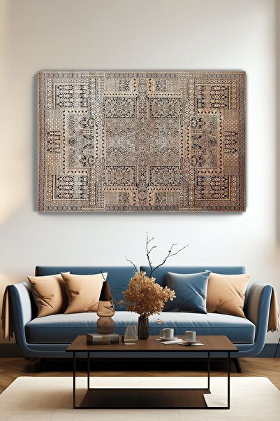 KanvasSepeti Ethnic Motif Patterned Vintage Wall Painting - Decorative Canvas...