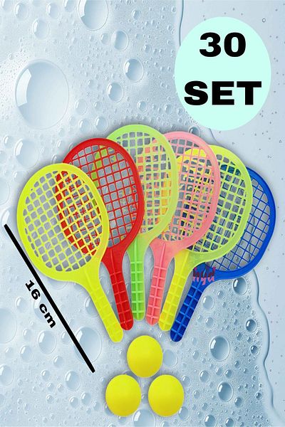 Hyd Set of 30 Toy Plastic Racket Karne Gift Birthday Gift 16 cm Mini Size Tennis Racket