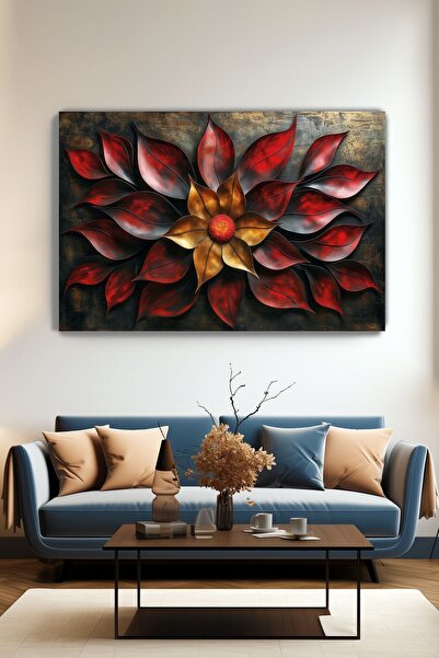 KanvasSepeti Платно с пламъчно цвете - Декорация за всекидневна, спалня, кухн...