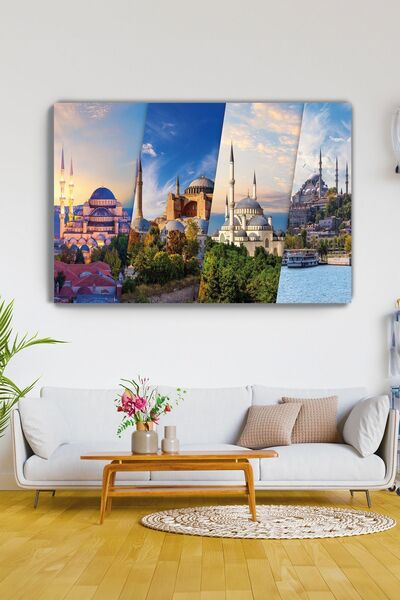 KanvasSepeti Pictură murală pe pânză cu peisaj din Istanbul, pictură pe pânză...