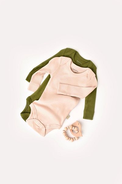 BabyCosy Body pentru bebeluși cu mânecă lungă din 2 piese, țesătură modală 50% - bumbac organic 50%, seria pentru bebeluși și nou-născuți - Csym