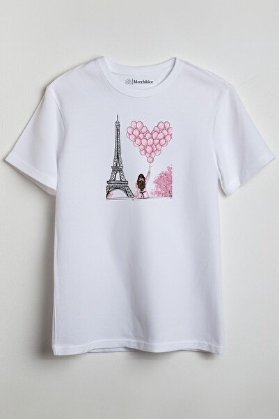 Merch&ice Pariz, Ajfelova kula, baloni u obliku ružičastog srca i devojčica Š...