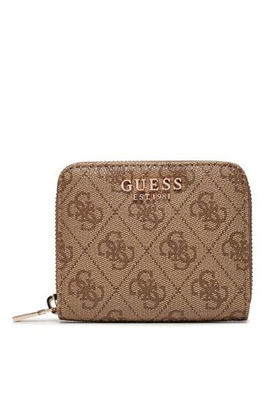 Guess Laurel Slg Small Zip γύρω από γυναικείο καφέ πορτοφόλι Swsg8500137-ltl