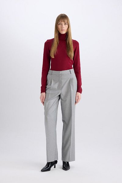 DeFacto High Waist Wide Leg Flannel Winter Pants - Collet E6127Ax24Wn