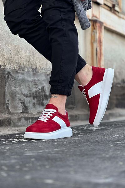 RUBY BOUTİQUE Red Suede Men's Casual Shoes