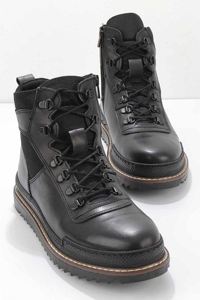Bambi Black Genuine Leather Men's Boots & Booties E 02811580403