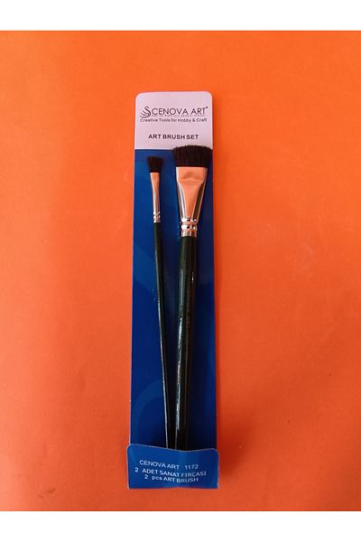 Cenova Art Set of 2 Extra Complement Flat Brushes - Oil and Acrylic Paint