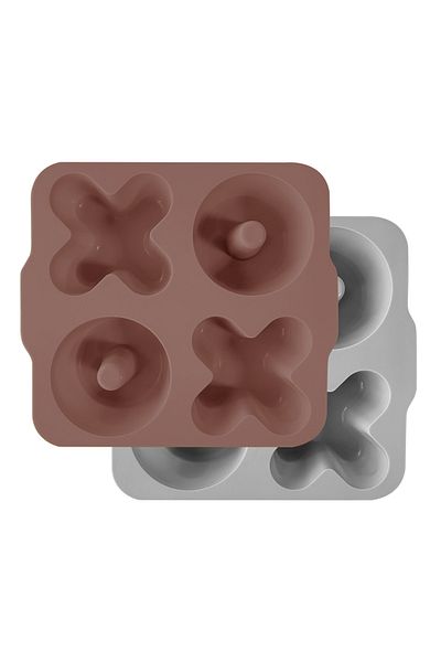 OiOi Xoxo Muffin Mold 2-Piece Woody Brown-Powder Gray