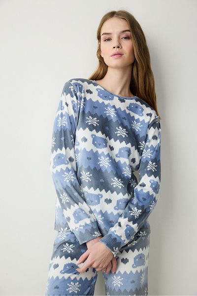 Penti Snowflakes Fuzzy Mehrfarbiges Sweatshirt