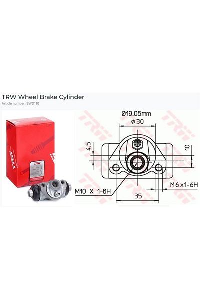 TRW BRAKE CYLINDER FIAT UNO 19mm