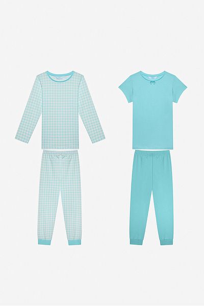 Penti Zweiteiliges mehrfarbiges Pyjama-Set mit Schleife für Mädchen