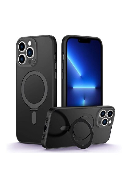 Zebana Apple iPhone 13 Pro Max Uyumlu Kılıf First Class Standlı Silikon Kılıf...
