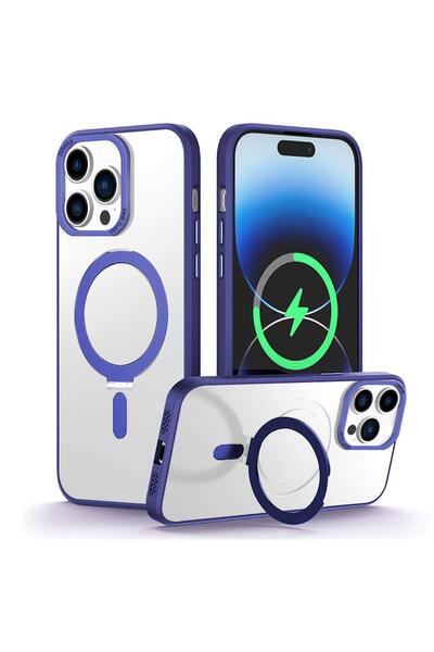 Zebana Apple iPhone 14 Pro Uyumlu Kılıf First Class Standlı Silikon Kılıf Kab...