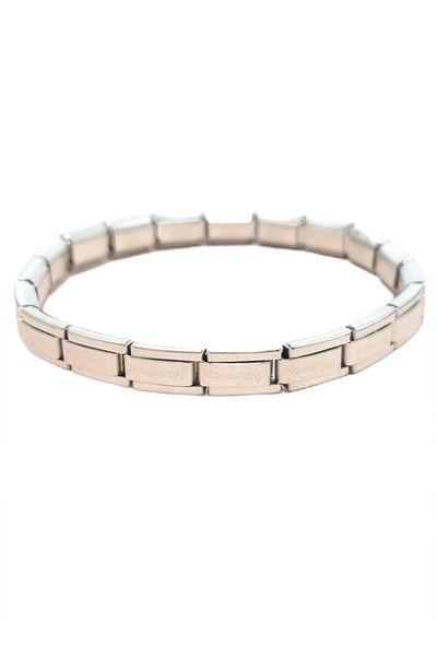 Tasarım Italian Bag - 3 mm 18 cm Silver Color Steel Bracelet with Nomination Thin Stainless Steel
