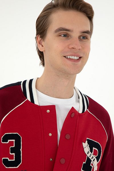 U.S. Polo Assn. Men's Red Knitted Cardigan 50270843 -Vr030
