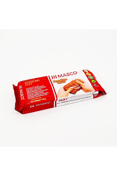MASCO Premium Quality Brown Air Hardening Modelling Clay, 500g