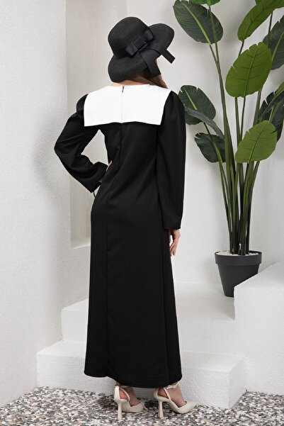 KÜÇÜĞÜM BUTİK Φόρεμα Hijab Triangle Collar Μαύρο κρεπ