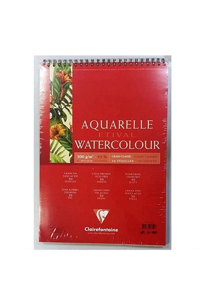 Clairefontaine Technical Painting Paper Water Color Etival Classic with Spiral on Top A4 300 gr Ek93618