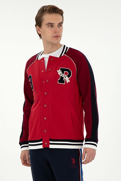 U.S. Polo Assn. Men's Red Knitted Cardigan 50270843 -Vr030