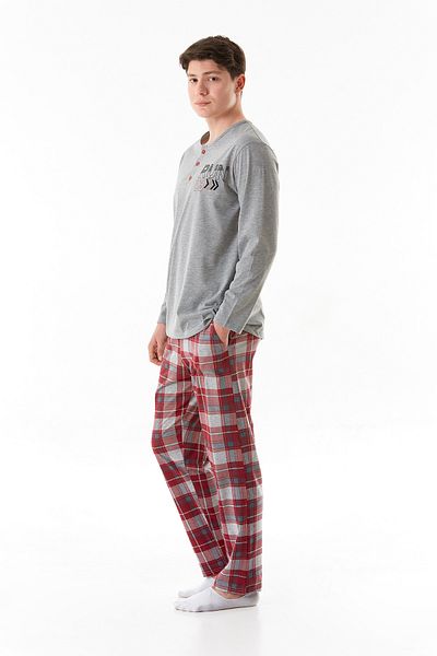 Fulla Moda Plaid Patterned Collar Buttoned Pajamas Set