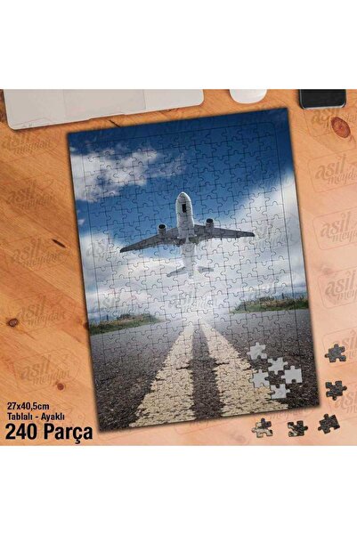 Genel Markalar Asil - Hobi Pistten Kalkış Yapan Uçak - Gökyüzü - Yapboz - Ayak Destekli 240 Parça Puzzle