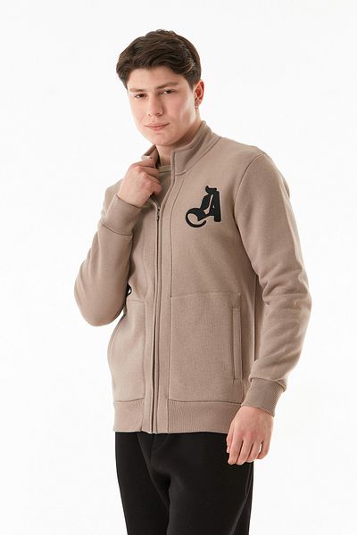 Fulla Moda Φούτερ με γιακά με φερμουάρ με 3 κλωστές