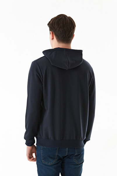 Fulla Moda Φούτερ με κουκούλα καγκουρό με στάμπα Anditude