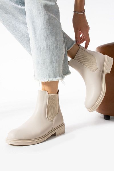 Moda Devrin Beige Women's Elastic Boots