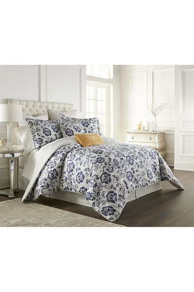 Hotel Linen Klub 3-Piece Cottage Grove Duvet Cover Set, 300TC Cotton Sateen, Digital Printed Design