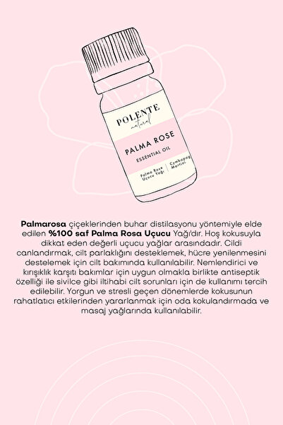 Polente Natural Palma Rosa Uçucu Yağı (5 Ml)