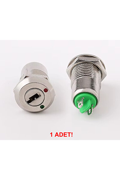 Genel Markalar 12mm Metal 2 Pin Anahtar Kontrollü Buton  Panel Montaj ON OFF 1A AC 250V Güvenlik Kilit Elektronik