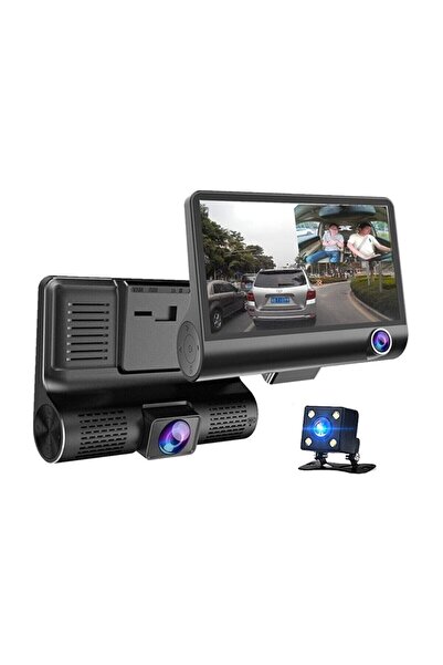 Wevolt 3 Kameralı 1080P Yol Kayıt Araç Kamerası(Türkçe Menü+Geri Görüş+G-Sensör)Üç Kameralı Araç Kamera