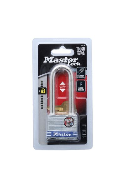 Master Lock Laminated Steel Pin Tumbler Long Shackle Padlock 8.89x16.764x3.302cm