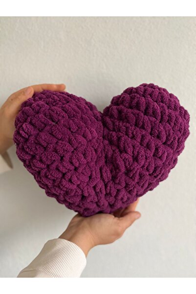 Home Alize Puffy Heart Decor Wool Pillow Throw Pillow
