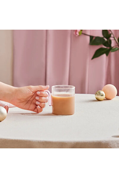 Karaca Miracle, Glass Mug, 320ML, Pink