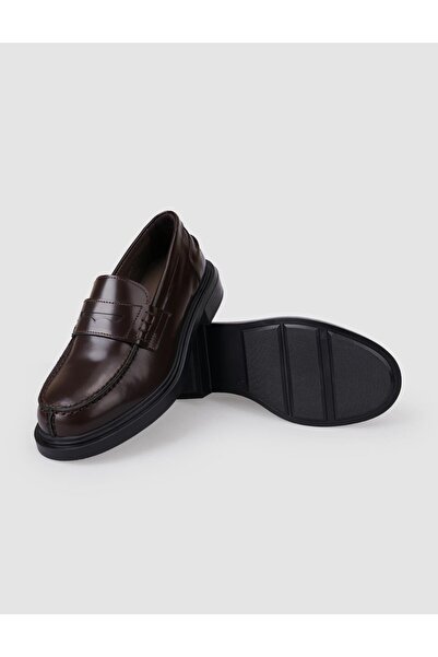Cabani %100 Hakiki Deri Kahverengi Açma Kadın Loafer