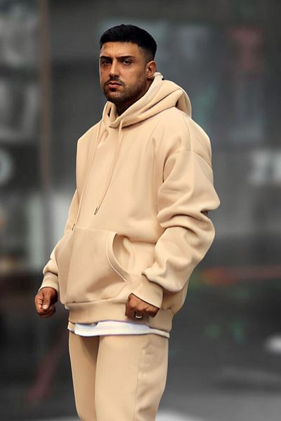 BayBayan Ανδρικό Premium Model Unprinted Oversize φούτερ