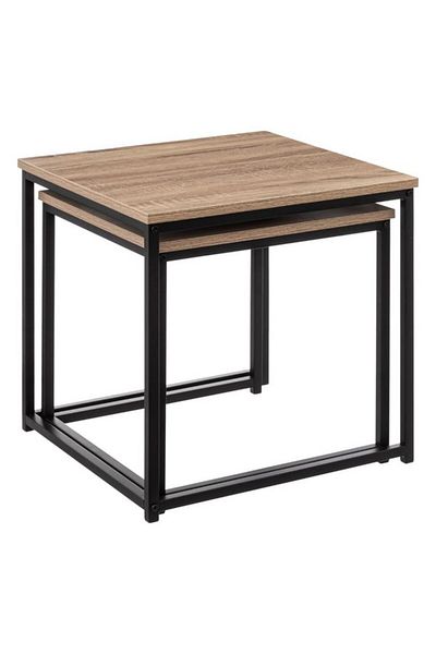 Five Simply Smart 2-Piece Aliaj Natural Oak Effect Nesting Table Set 52.7x51.5x8.1cm