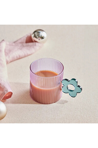 Karaca Miracle, Glass Mug, 360ML, Green Flower