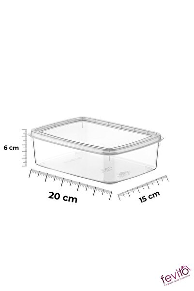 Fevito 4-Piece Transparent Storage Container – Microwave, Freezer Compatible, Airtight, Bpa-Free (6X20X15Cm)