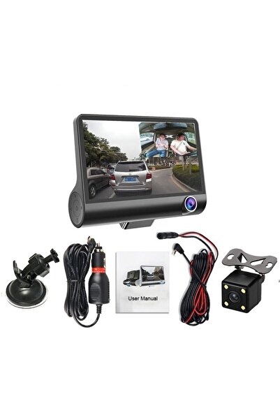 Wevolt 3 Kameralı 1080P Yol Kayıt Araç Kamerası(Türkçe Menü+Geri Görüş+G-Sensör)Üç Kameralı Araç Kamera