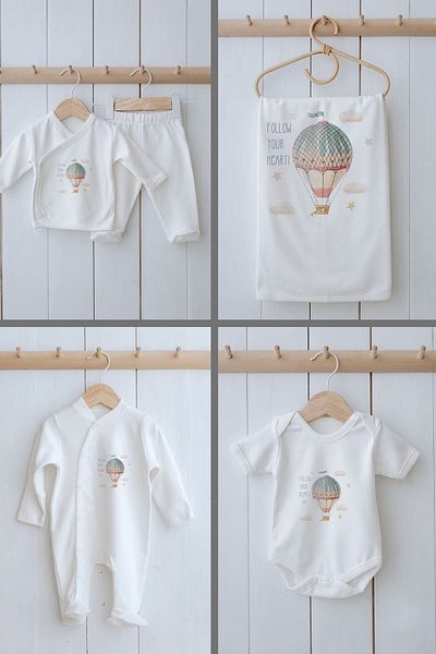Tuğba Kuğu إصدار المستشفى العضوي المكون من 11 قطعة - Little Baby - Pink Dreams