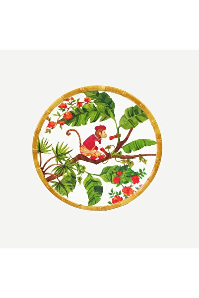 LES JARDINS DE LA COMTESSE Bali Green White Melamine Breakfast Plate 23 Cm