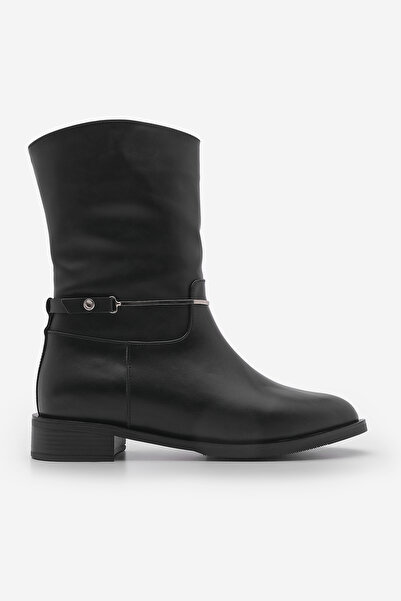 Marjin Γυναικείες καθημερινές μπότες ιππασίας Voltera Black - Χωρίς μεταλλική πόρπη και φερμουάρ