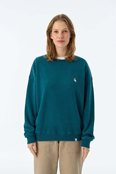 WWF Market Tepeli Pelikan SuperSoft Sweatshirt - Petrol Yeşili